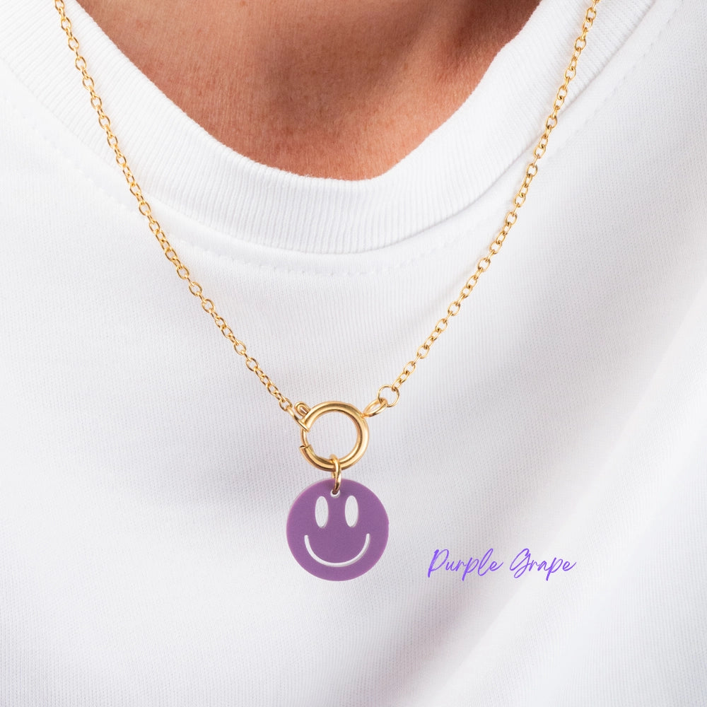 Smiley Anhänger für Kette Uni verschiedene Farben aus Acryl Mix & Match - myGreta Charms