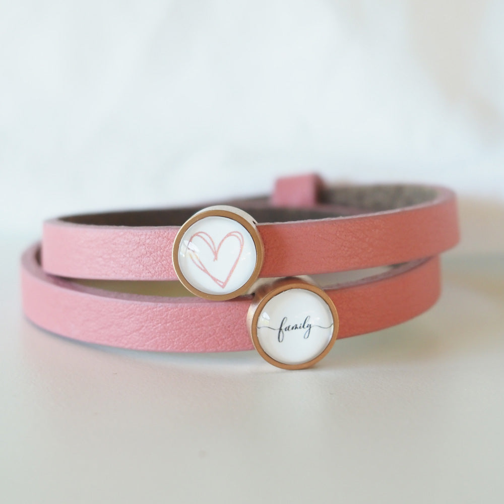 Doppeltes Lederarmband Family