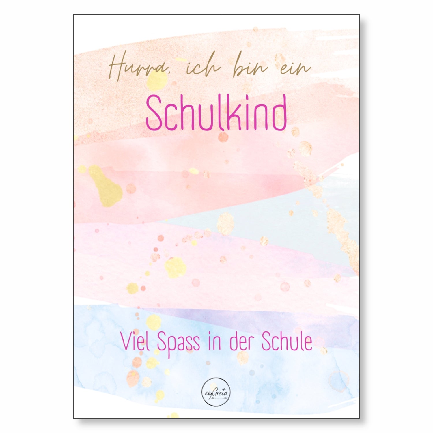 Inlay Karte Schulkind "Pastell"