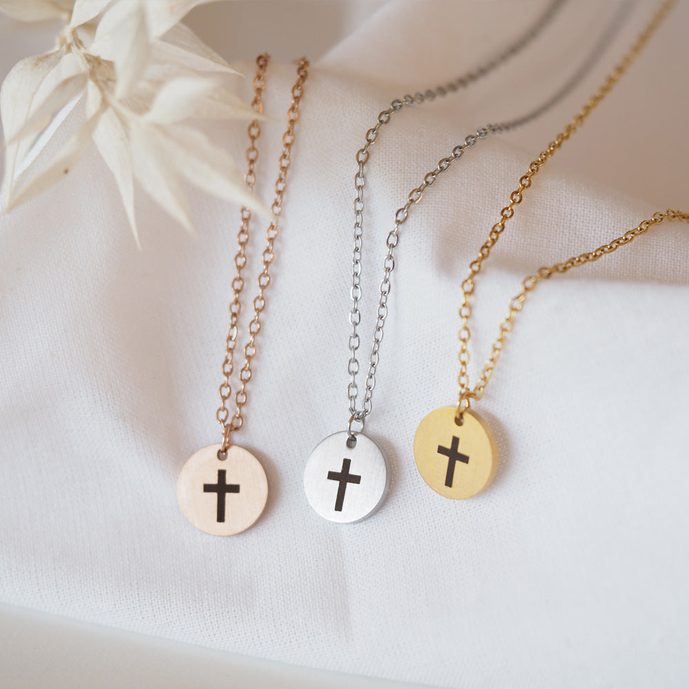 Edelstahlkette mit Kreuzanhänger