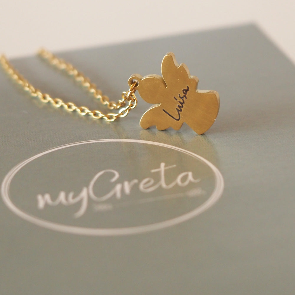 Das perfekte Geschenk zur Taufe & Kommunion: Gravierte Schutzengel-Kette von myGreta