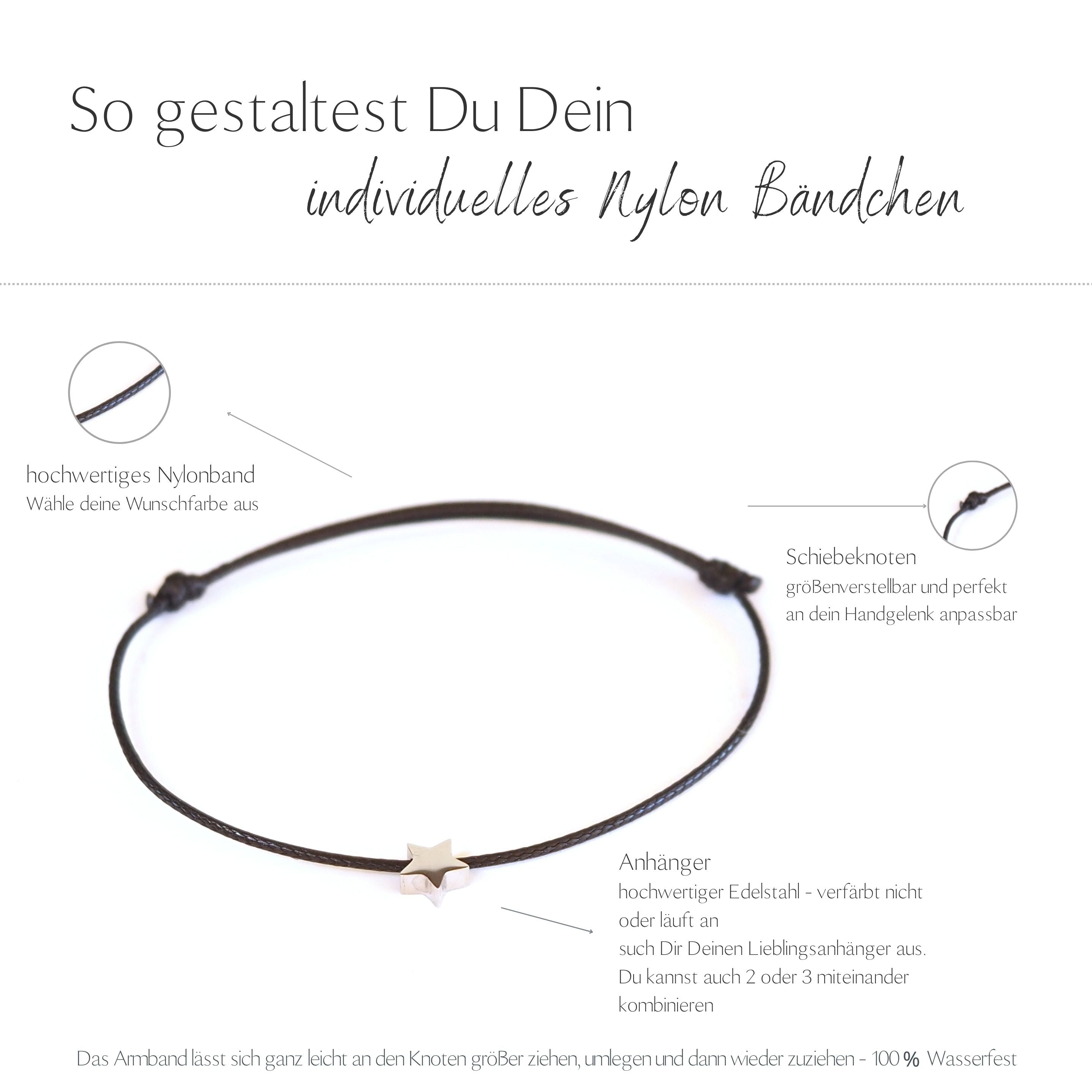 Armbandset Mutter & Tochter - Nylonbändchen Herz