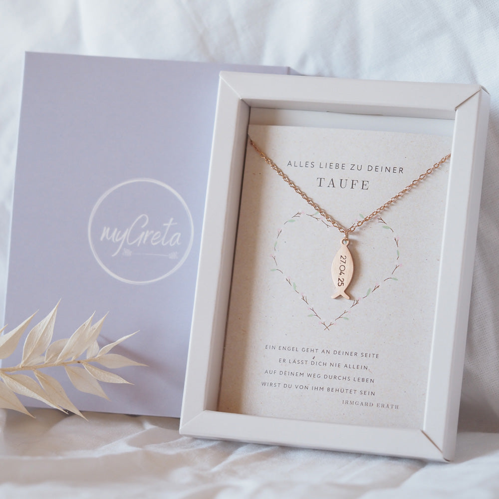 Edelstahlkette Fisch mit Wunschgravur – Das perfekte Geschenk zur Kommunion & Firmung