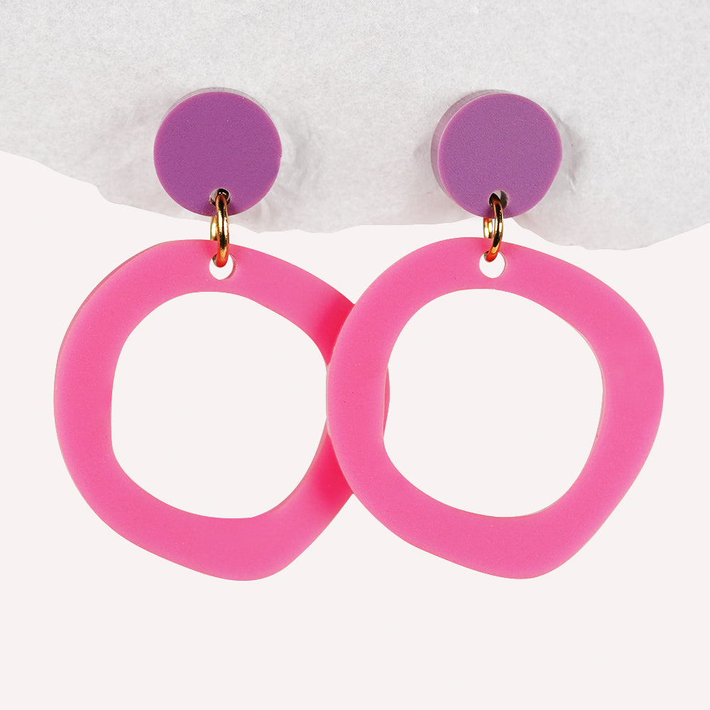 Moderne Statement Ohrringe – Pink & Lila Ohrhänger von myGreta