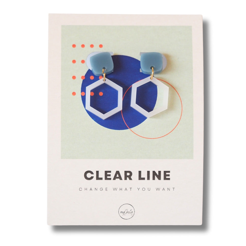 Acryl Statement Ohrhänger Hexagon weiß
