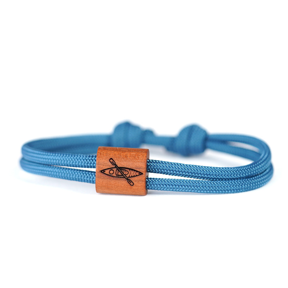 myjori Segeltau Holz Armband mit Kanu Gravur