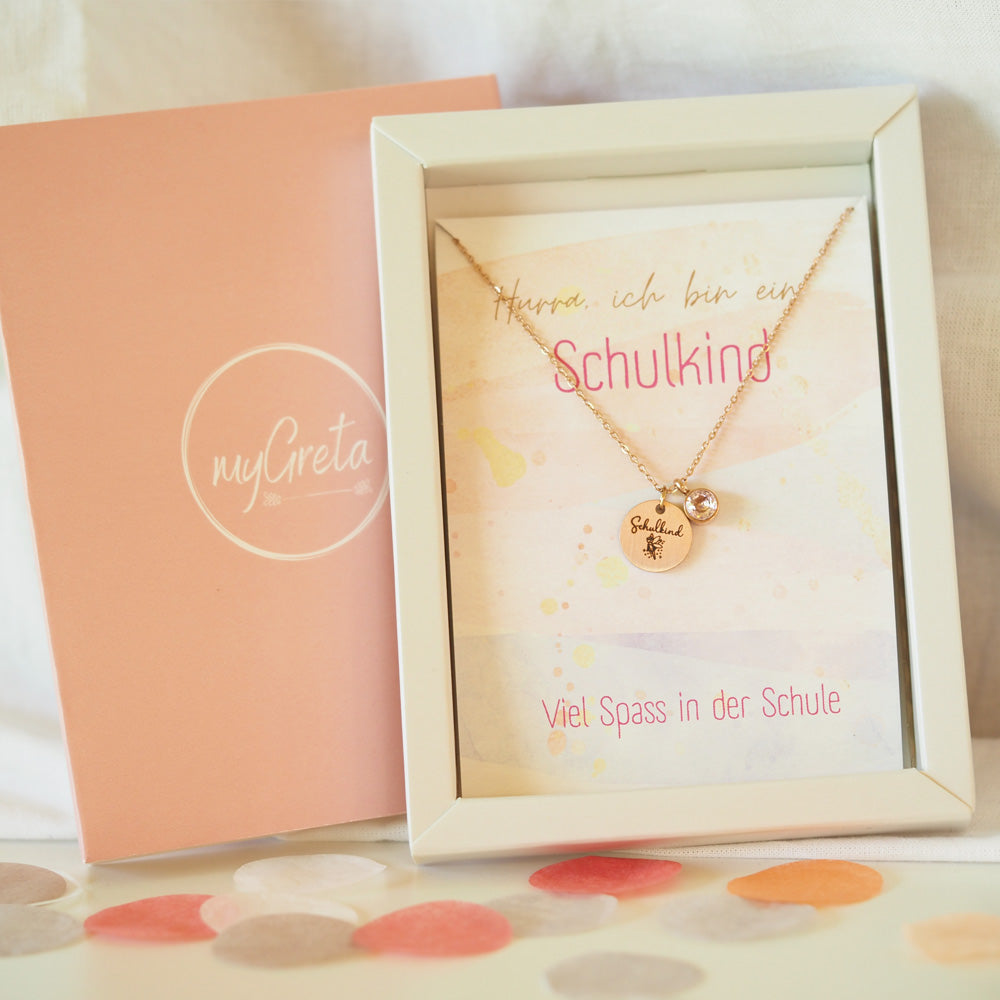 Edelstahlkette mit persönlicher Gravur und Geburtsstein