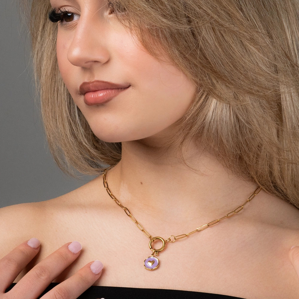 Edelstahl Anhänger Herz emailliert gold & silber für Mix & Match - myGreta Charms