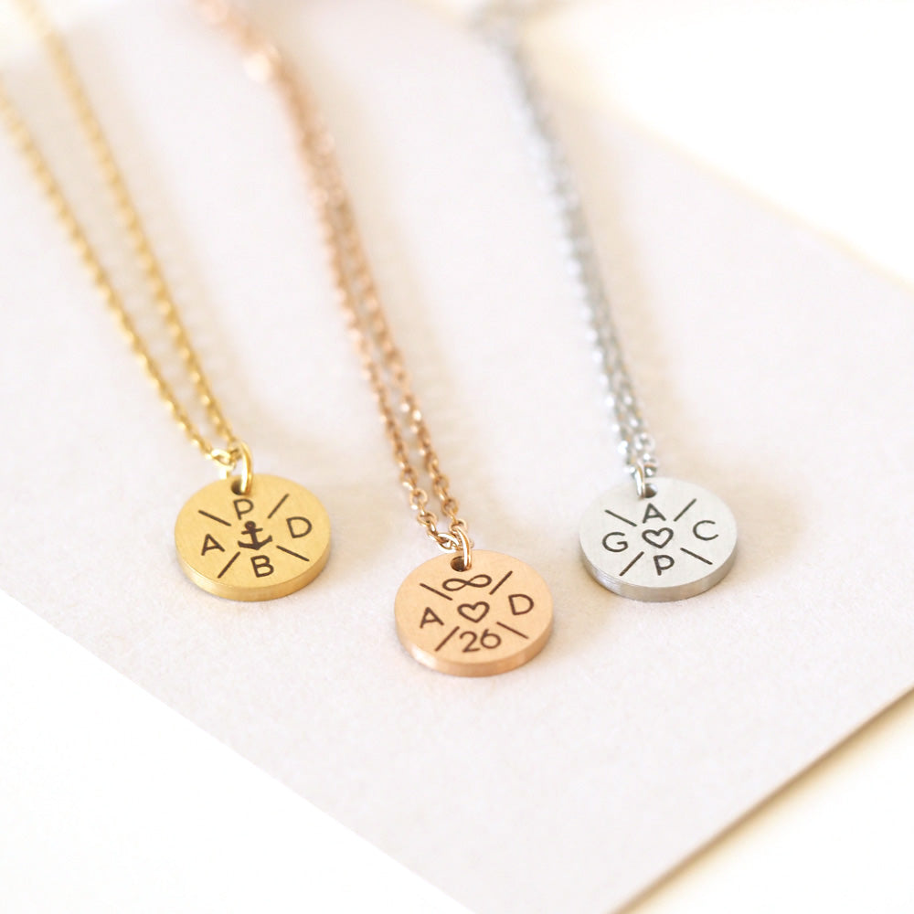 myGreta Edelstahl Halskette mit Initialen-Gravur – personalisierbar und wasserfest