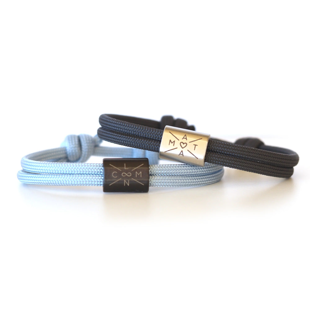 Segeltau Armband personalisiert mit Initialien