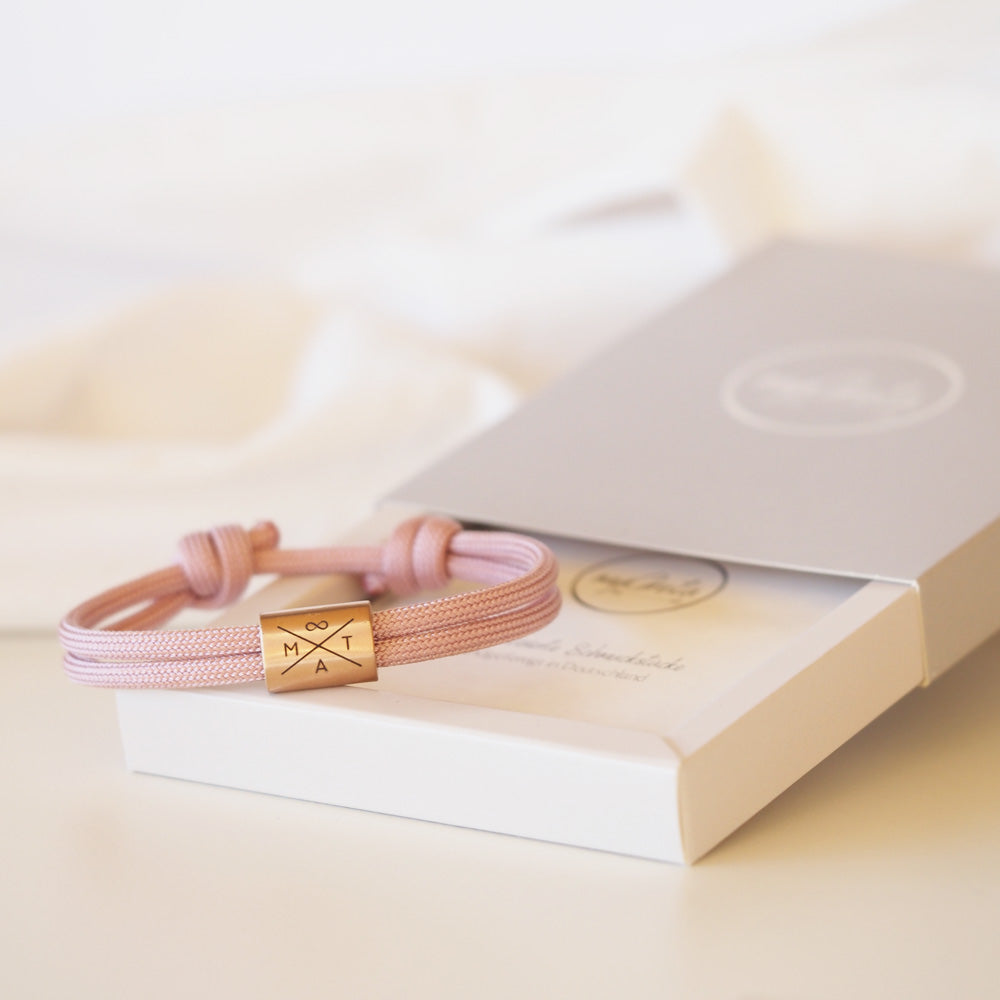 Personalisierbares myGreta Armband aus Edelstahl & Segeltau
