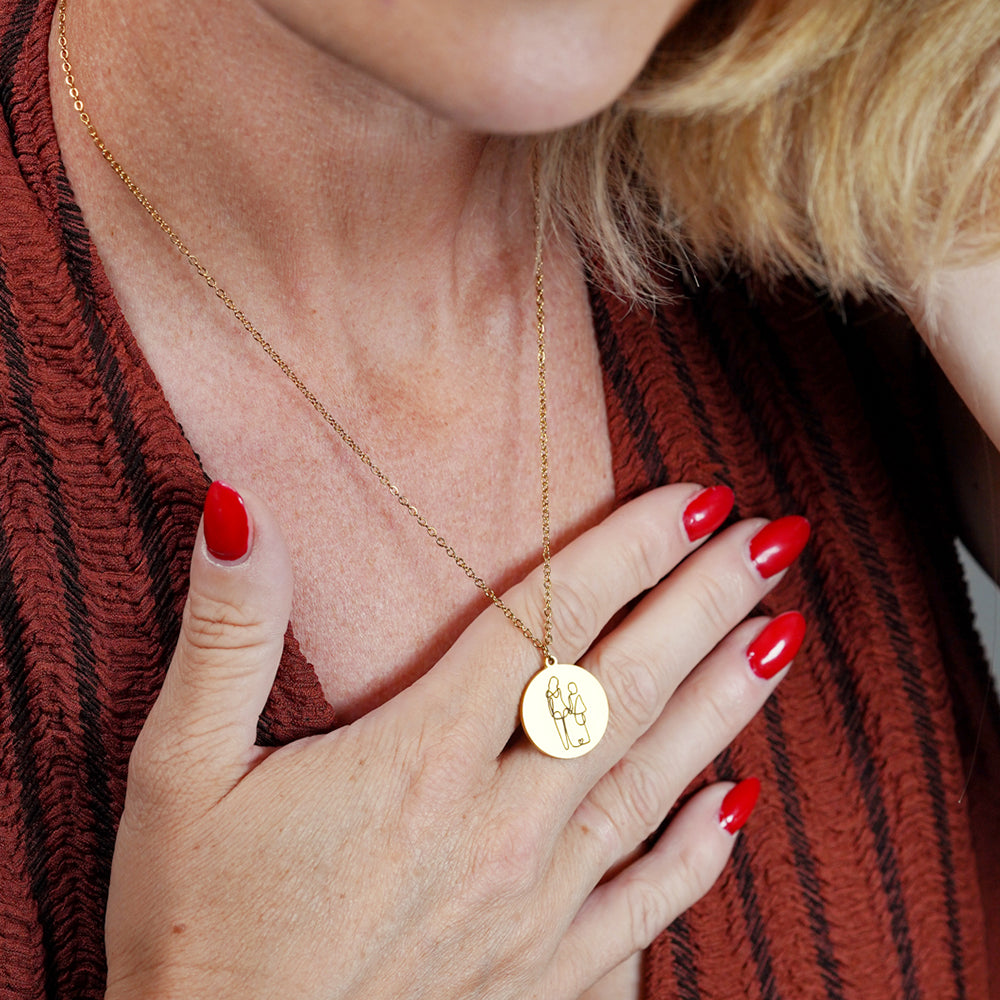 myGreta Signature Charm (limitierte Edition) Edelstahl-Anhänger mit Gravur Mutter und Tochter oder inneres Kind in Gold oder Silber