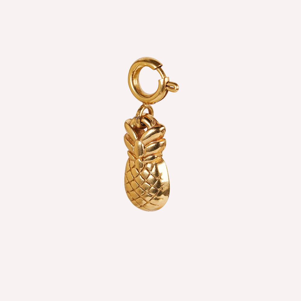 Edelstahl Anhänger für Armkettchen Ananas gold