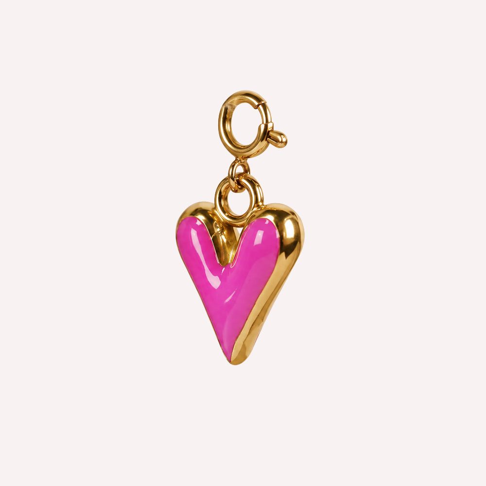 Edelstahl Anhänger für Armkettchen Herz pink gold & silber