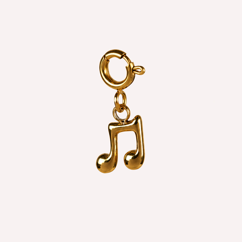 Edelstahl Anhänger für Armkettchen Musiknote gold & silber