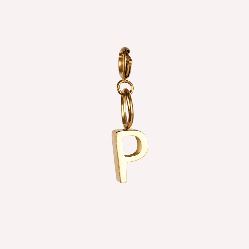 Edelstahl Anhänger Buchstabe gold & silber für Armkettchen