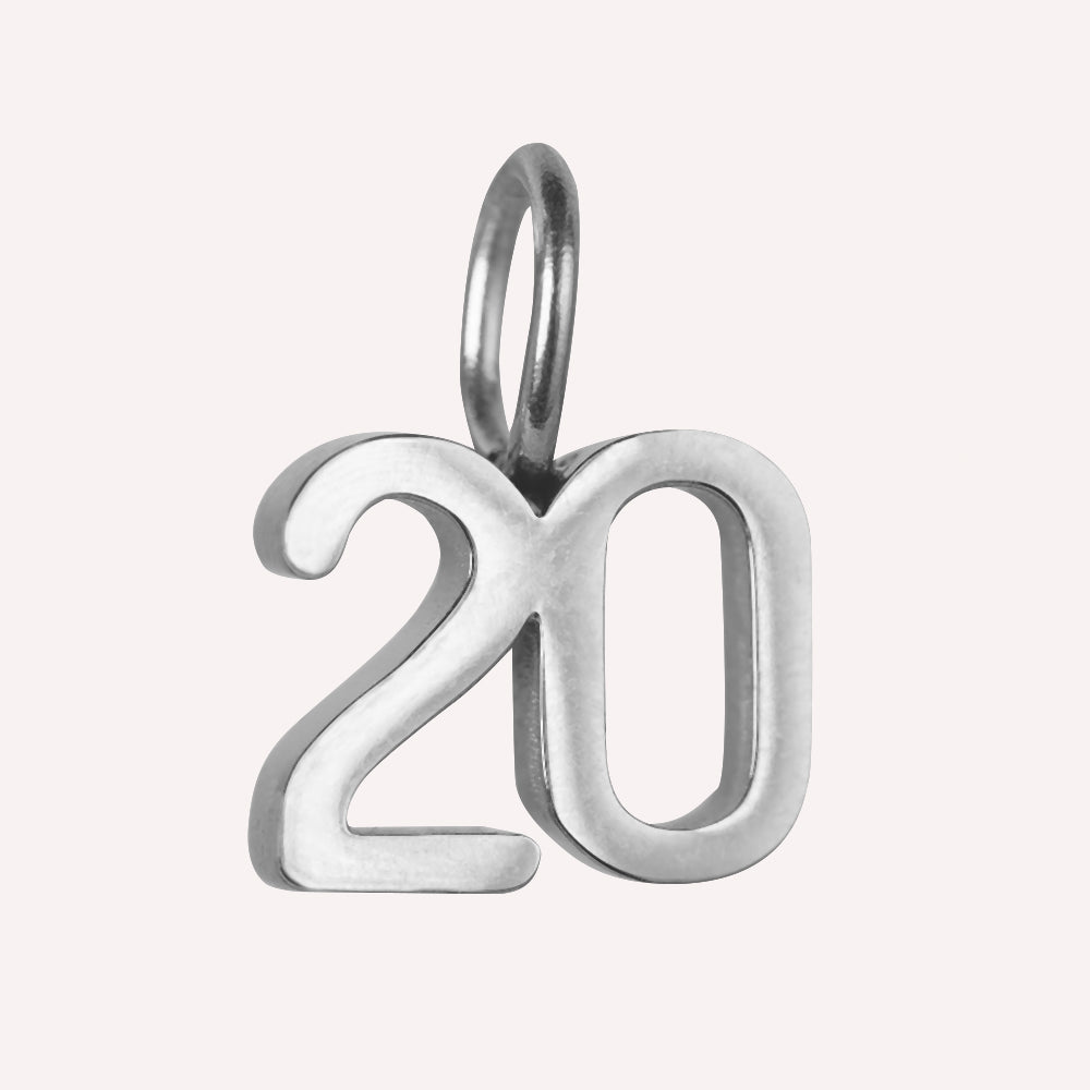 Edelstahl Anhänger 20. Geburtstag gold & silber
