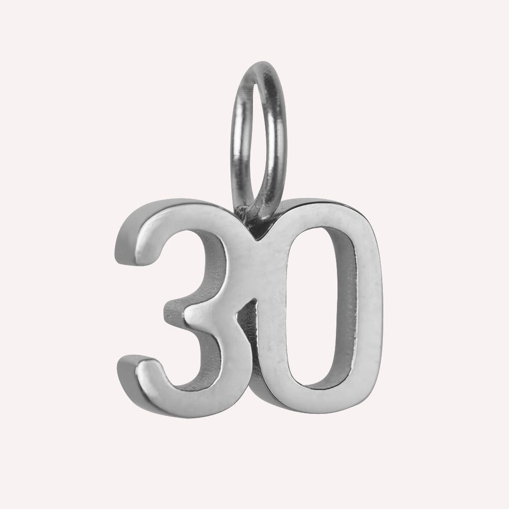 Edelstahl Anhänger 30. Geburtstag gold & silber