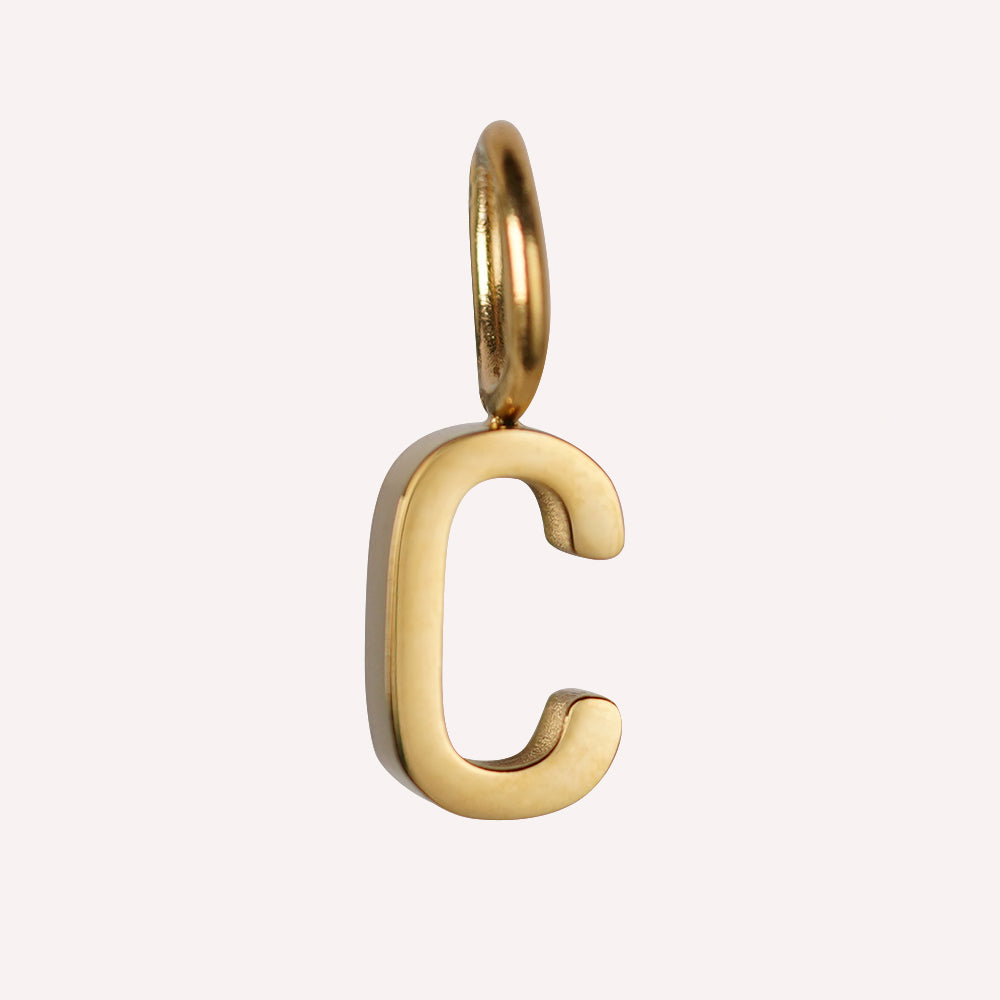 Edelstahl Anhänger Buchstabe gold & silber