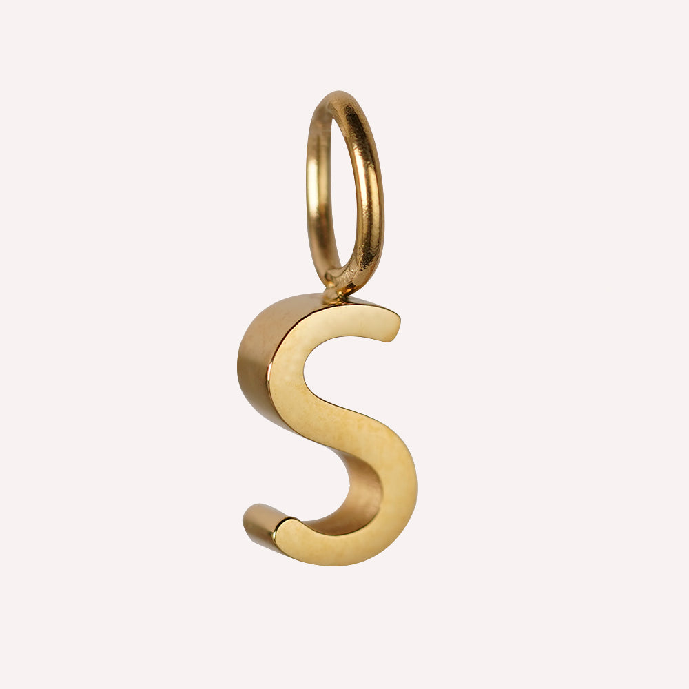 Edelstahl Anhänger Buchstabe gold & silber