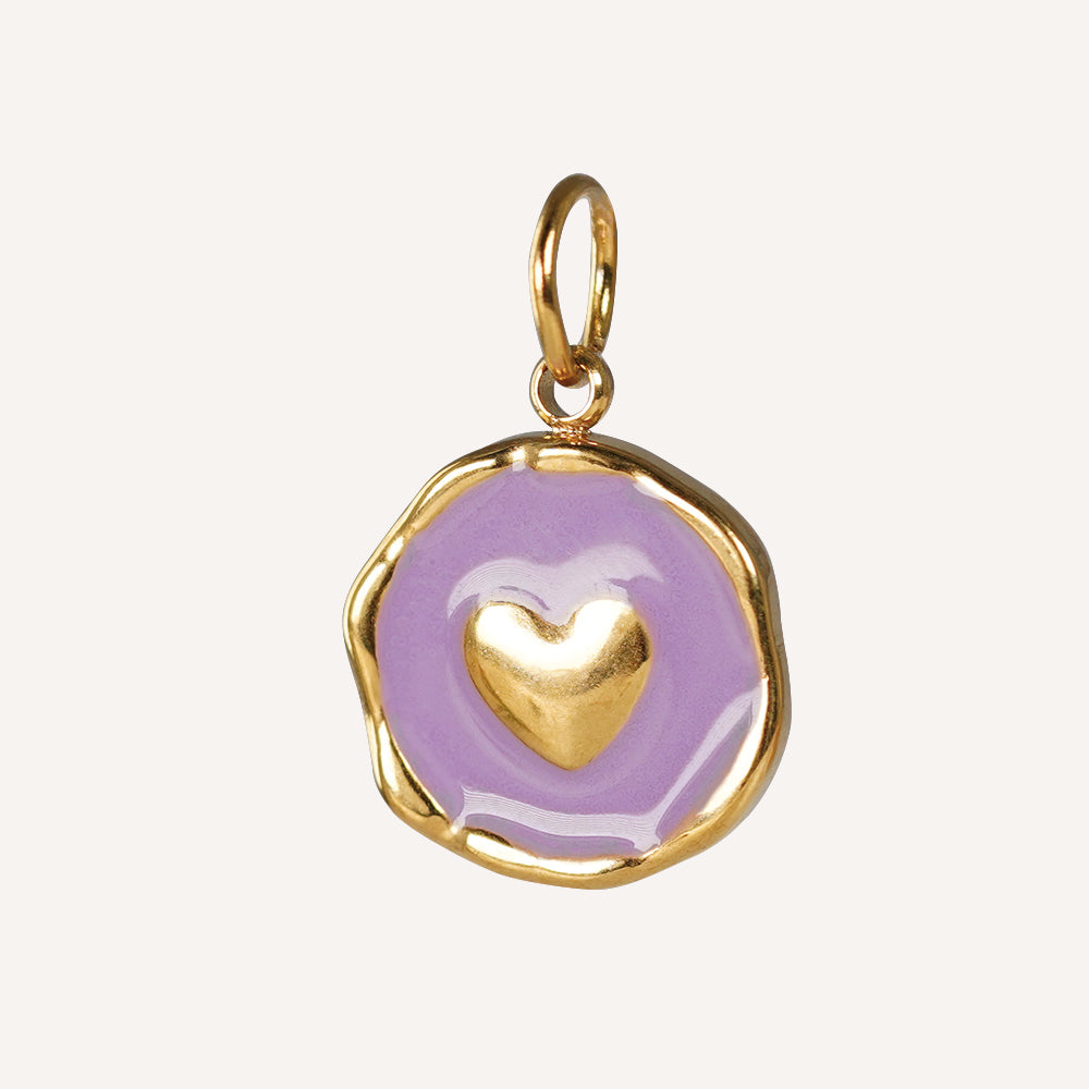 Edelstahl Anhänger Herz emailliert gold & silber für Mix & Match - myGreta Charms