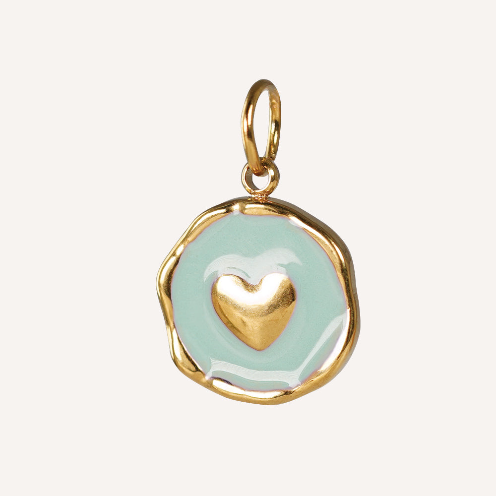 Edelstahl Anhänger Herz emailliert gold & silber für Mix & Match - myGreta Charms