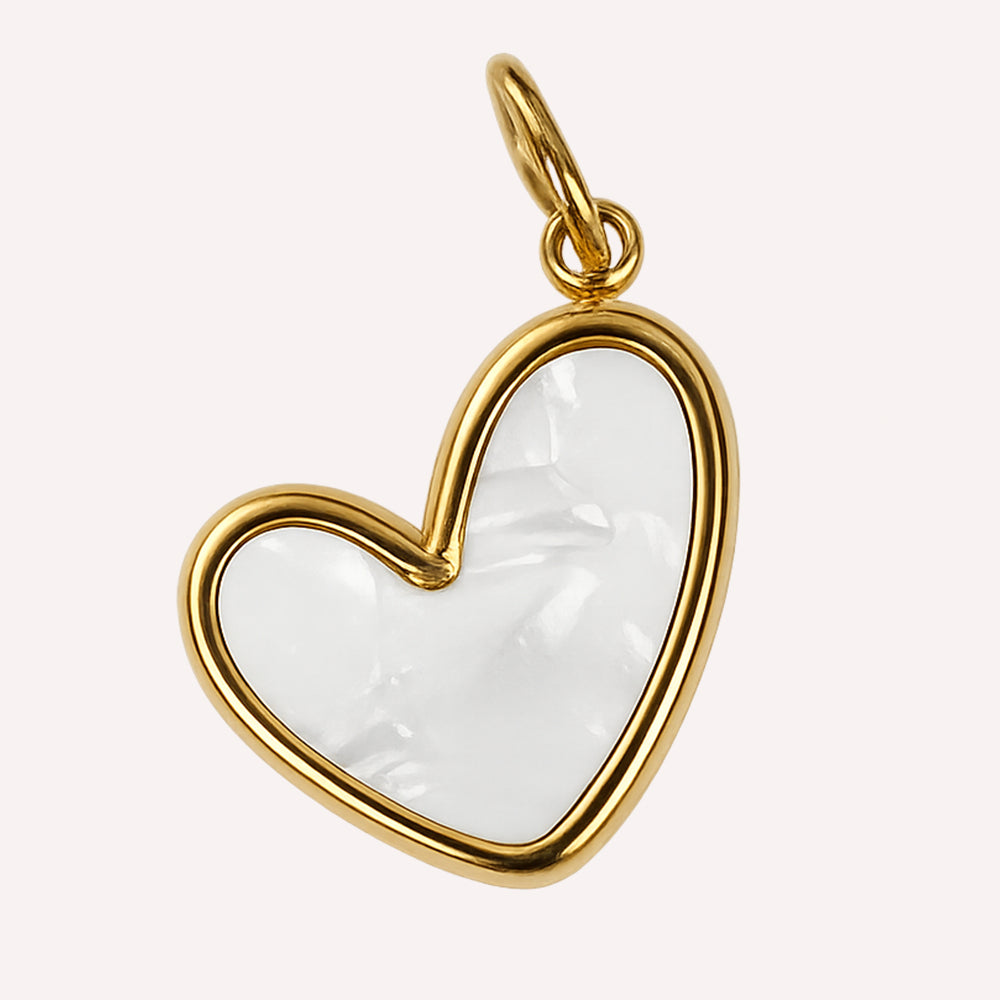 Edelstahl Anhänger Herz Emaile gold & silber Mix & Match