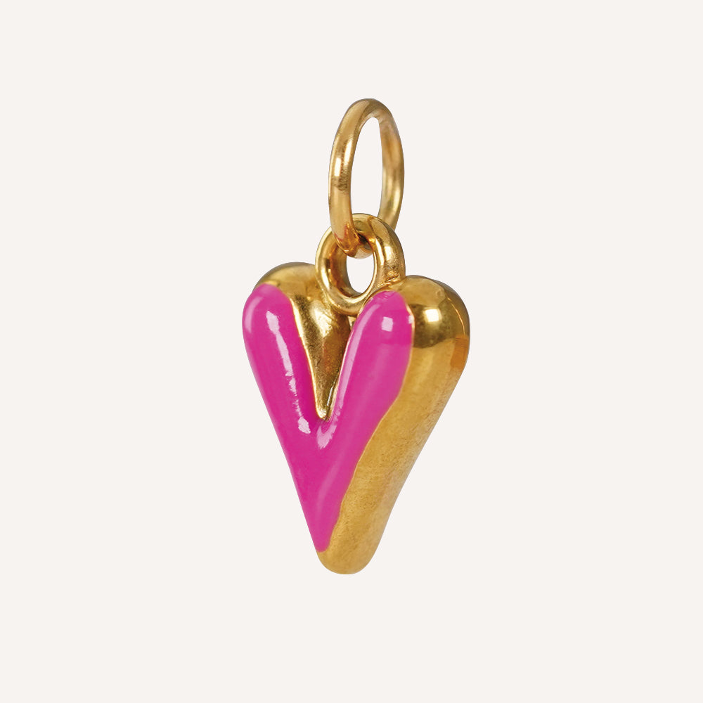 Edelstahl Anhänger Herz pink gold & silber für Mix & Match - myGreta Charms