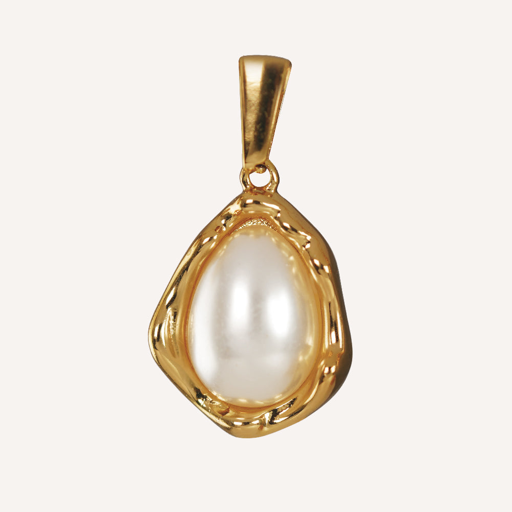 Edelstahl Anhänger weiße Perle gold & silber für Mix & Match - myGreta Charms