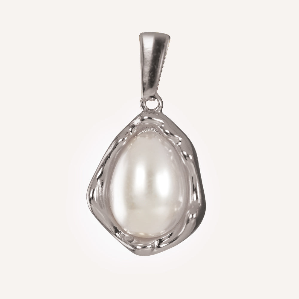 Edelstahl Anhänger weiße Perle gold & silber für Mix & Match - myGreta Charms
