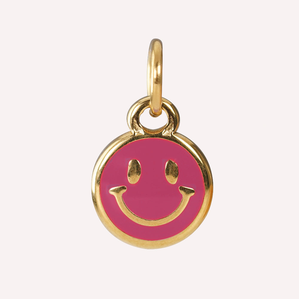 Edelstahl Anhänger Smiley gold für Mix & Match - myGreta Charms