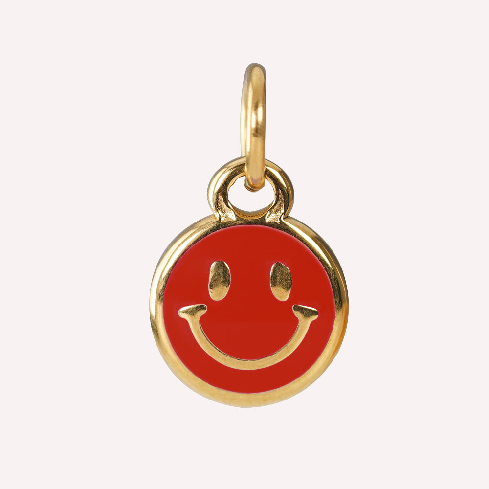 Edelstahl Anhänger Smiley gold für Mix & Match - myGreta Charms