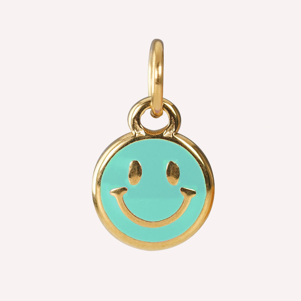 Edelstahl Anhänger Smiley gold für Mix & Match - myGreta Charms