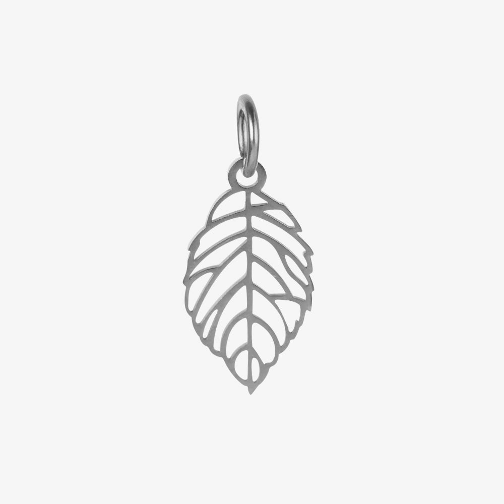 Edelstahl Anhänger Blatt gold & silber