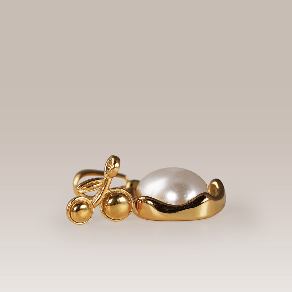 Edelstahl Anhänger weiße Perle gold & silber für Mix & Match - myGreta Charms