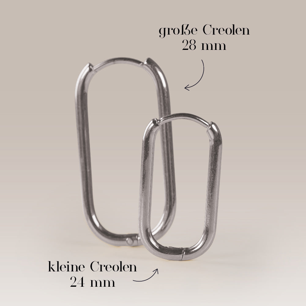 Edelstahl Creolen eckig gold & silber für Charms Mix & Match - myGreta Basic