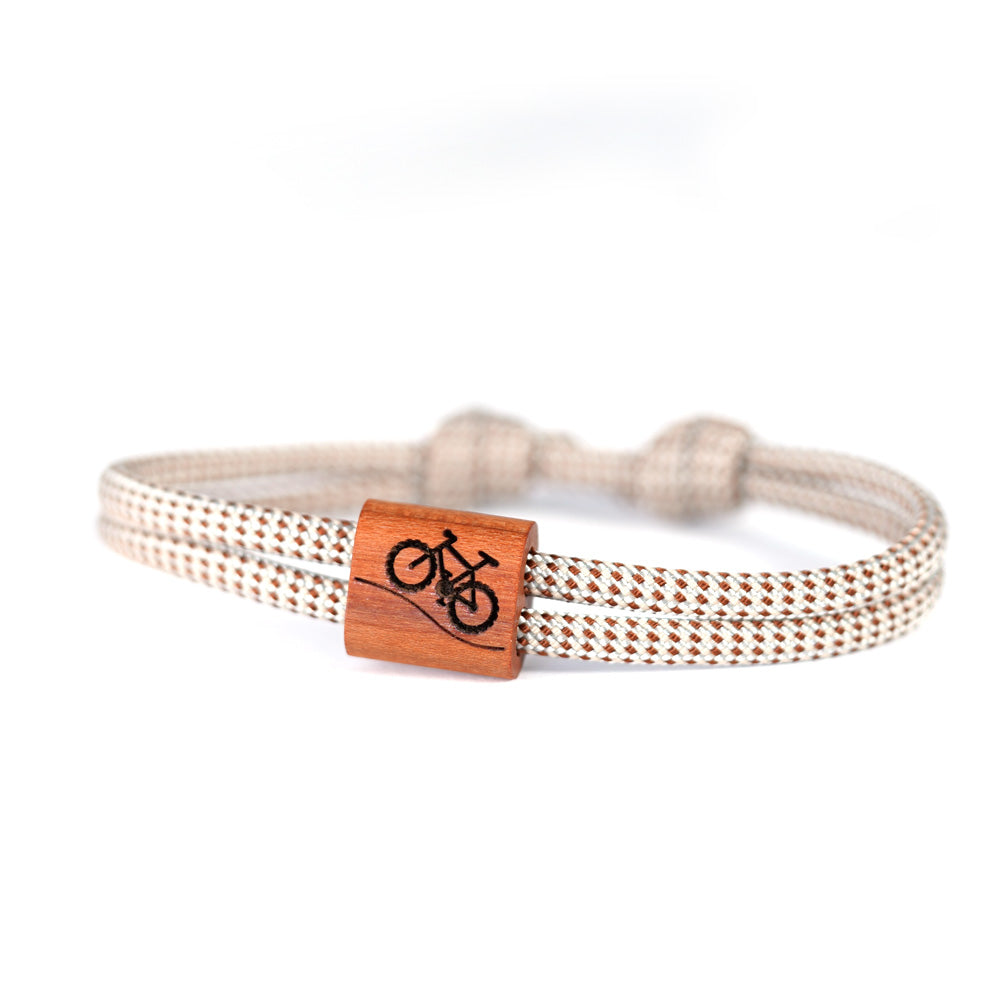 myjori Segeltau Holz Armband mit Mountainbike Gravur