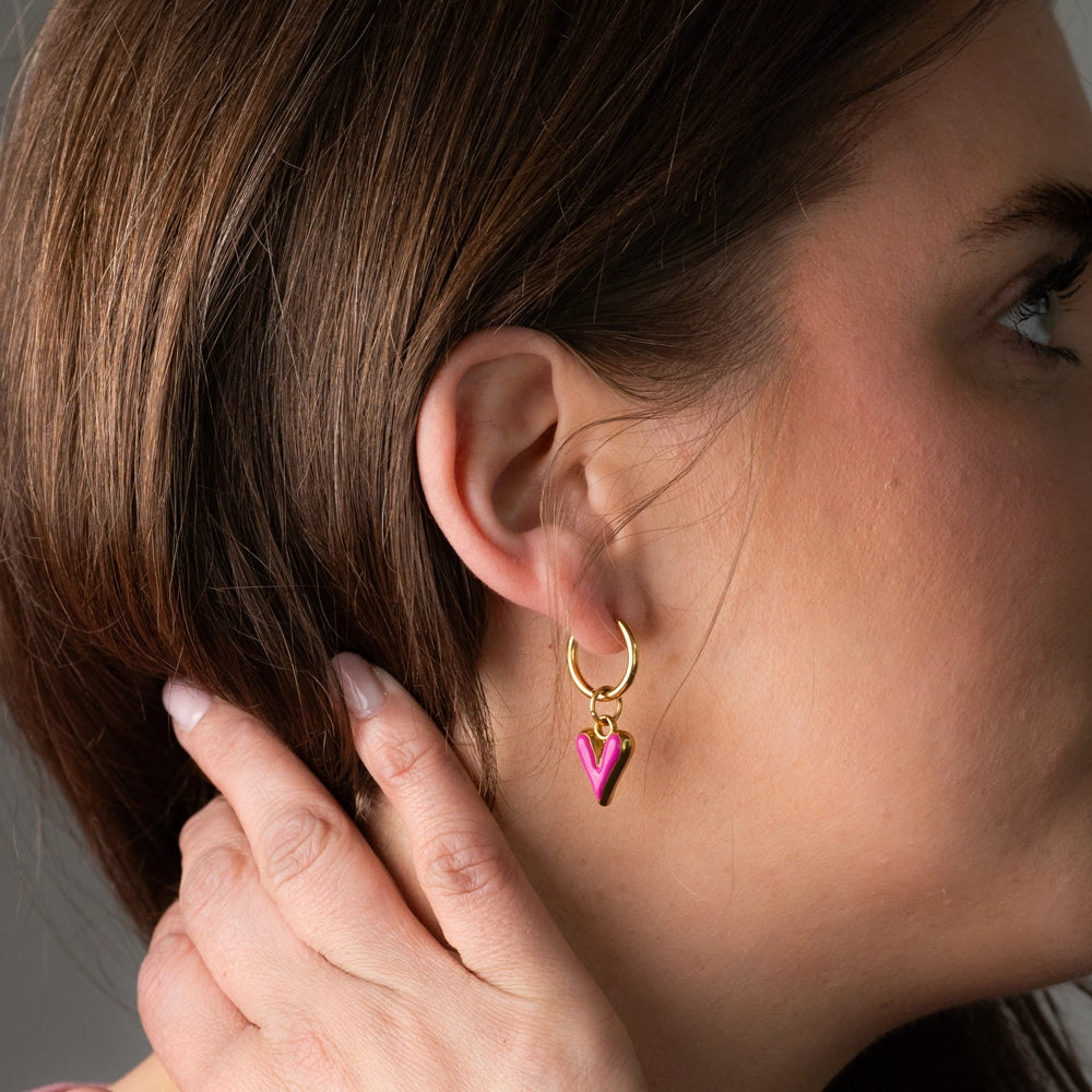 Edelstahl Anhänger Herz pink gold & silber für Mix & Match - myGreta Charms