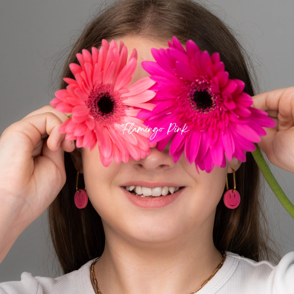 Smiley Anhänger für Ohrring Uni verschiedene Farben aus Acryl Mix & Match - myGreta Charms