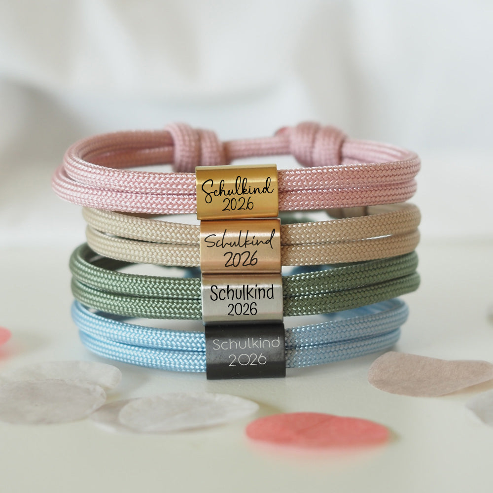 Personalisiertes Segeltau Armband zum Schulanfang – Ein Glücksbringer für die Schultüte von myGreta