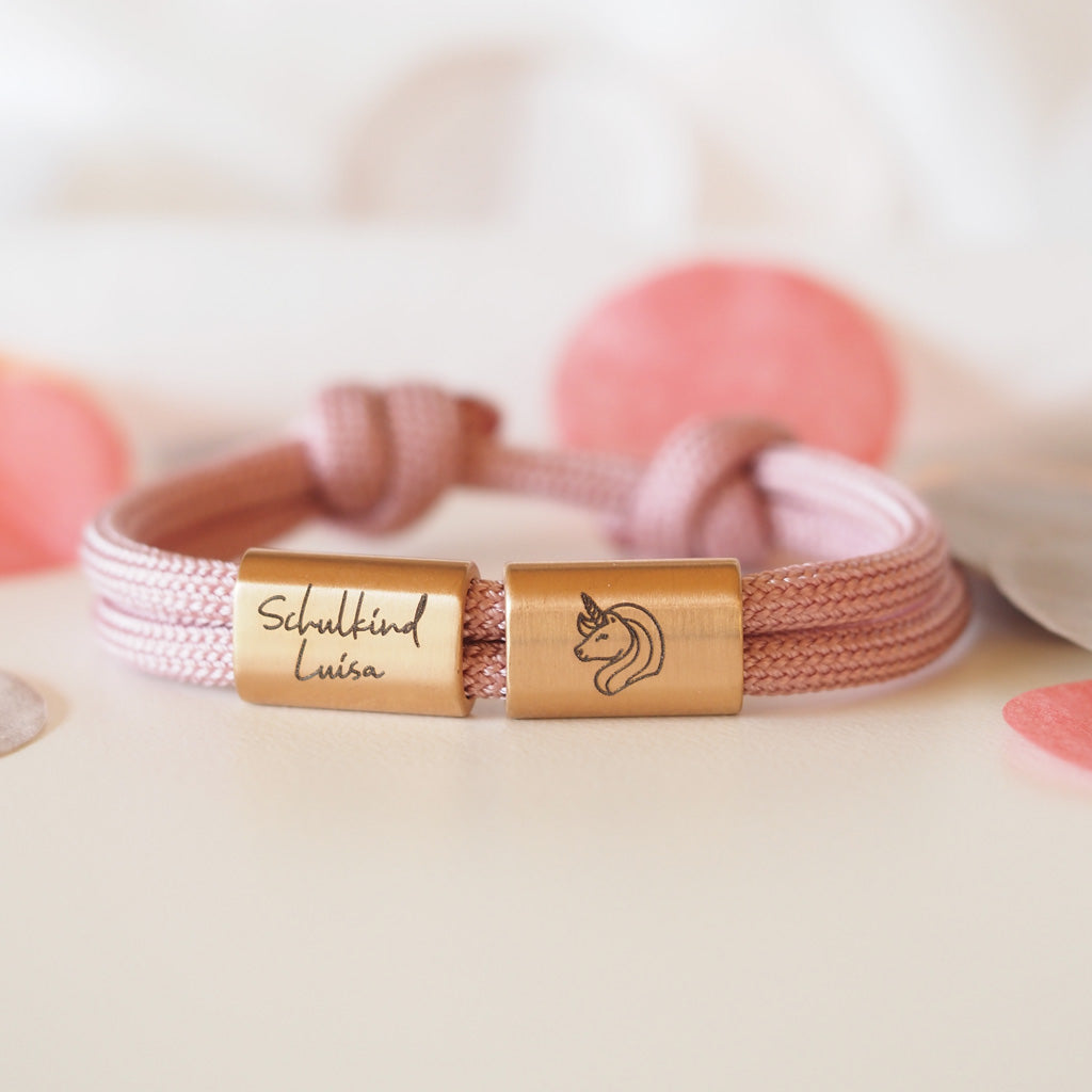 Segeltauarmband Schulkind mit Wunschgravur