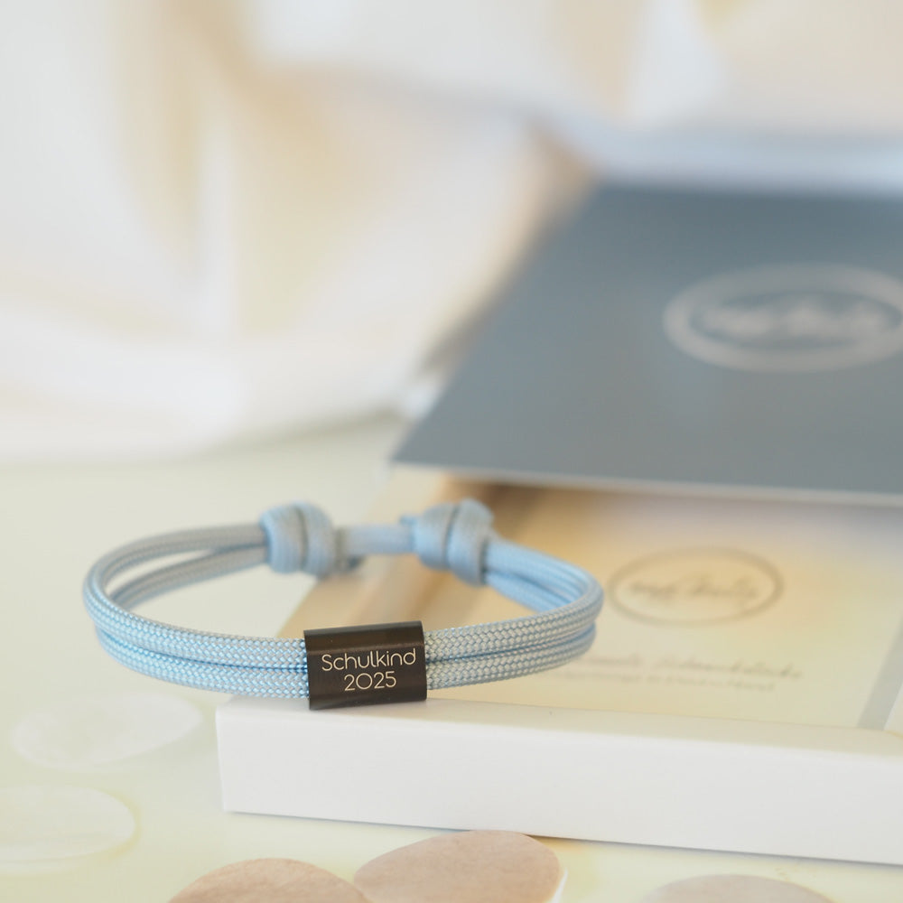 Segeltauarmband Schulkind mit persönlicher Gravur