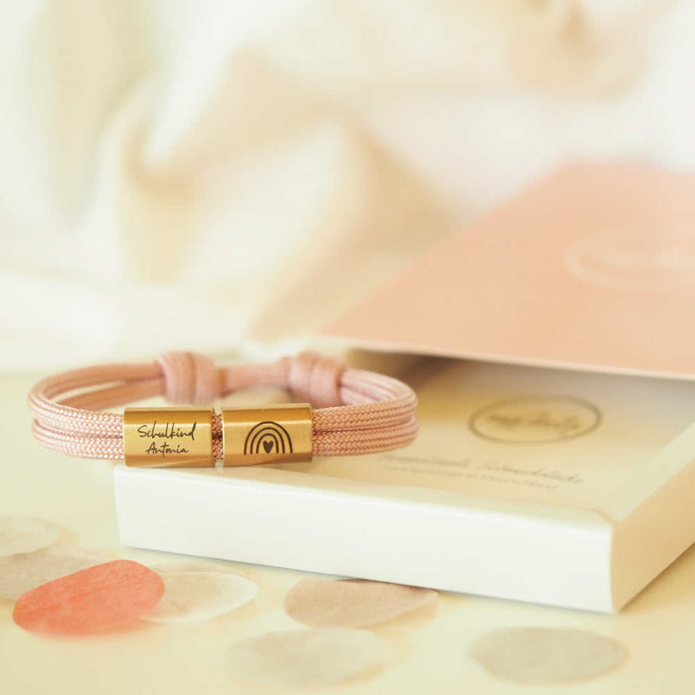 Segeltauarmband Schulkind mit persönlicher Gravur