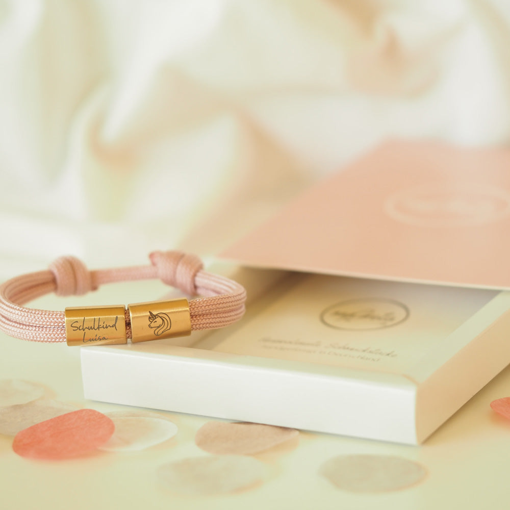 Segeltauarmband Schulkind mit persönlicher Gravur