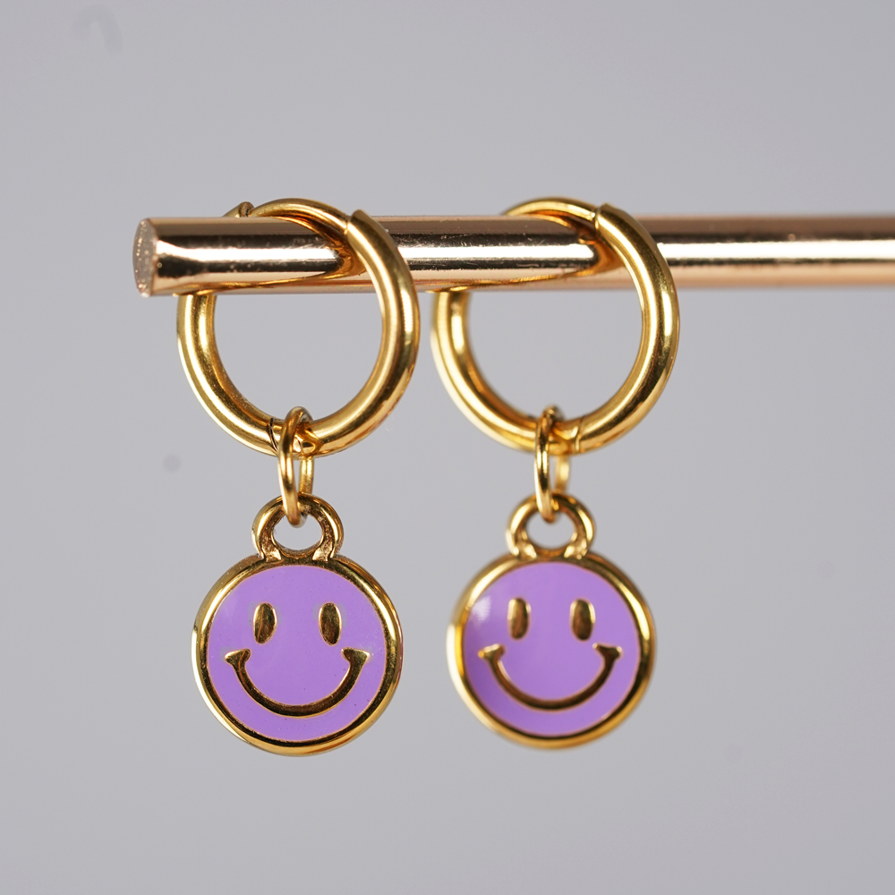 Edelstahl Anhänger Smiley gold für Mix & Match - myGreta Charms