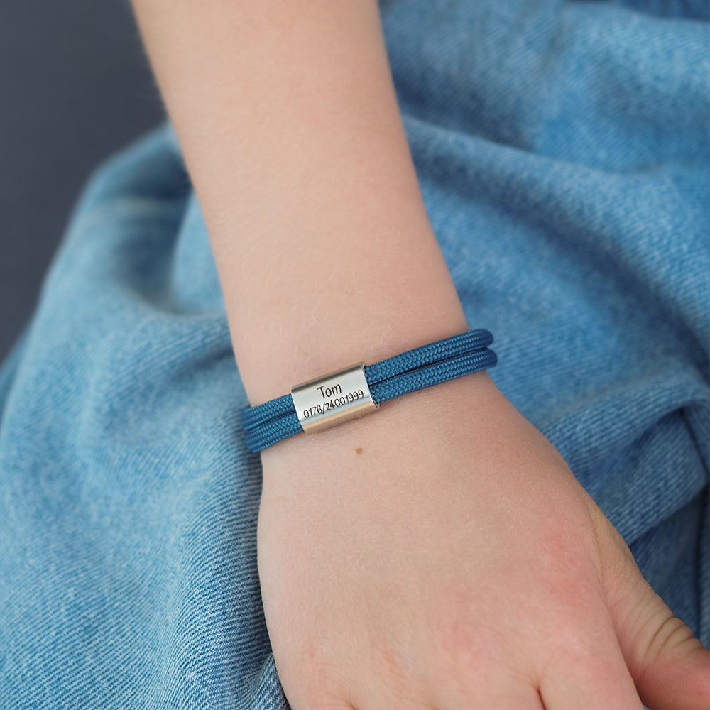 Personalisiertes Kinderarmband mit Notfallnummer zur Einschulung – Für die Schultüte von myGreta