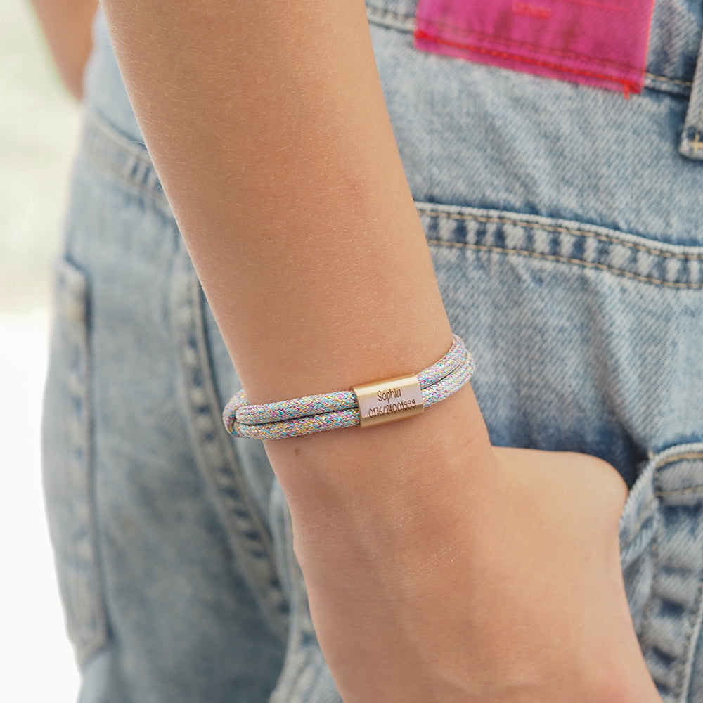 Personalisiertes Kinderarmband mit Notfallnummer zur Einschulung – Für die Schultüte von myGreta