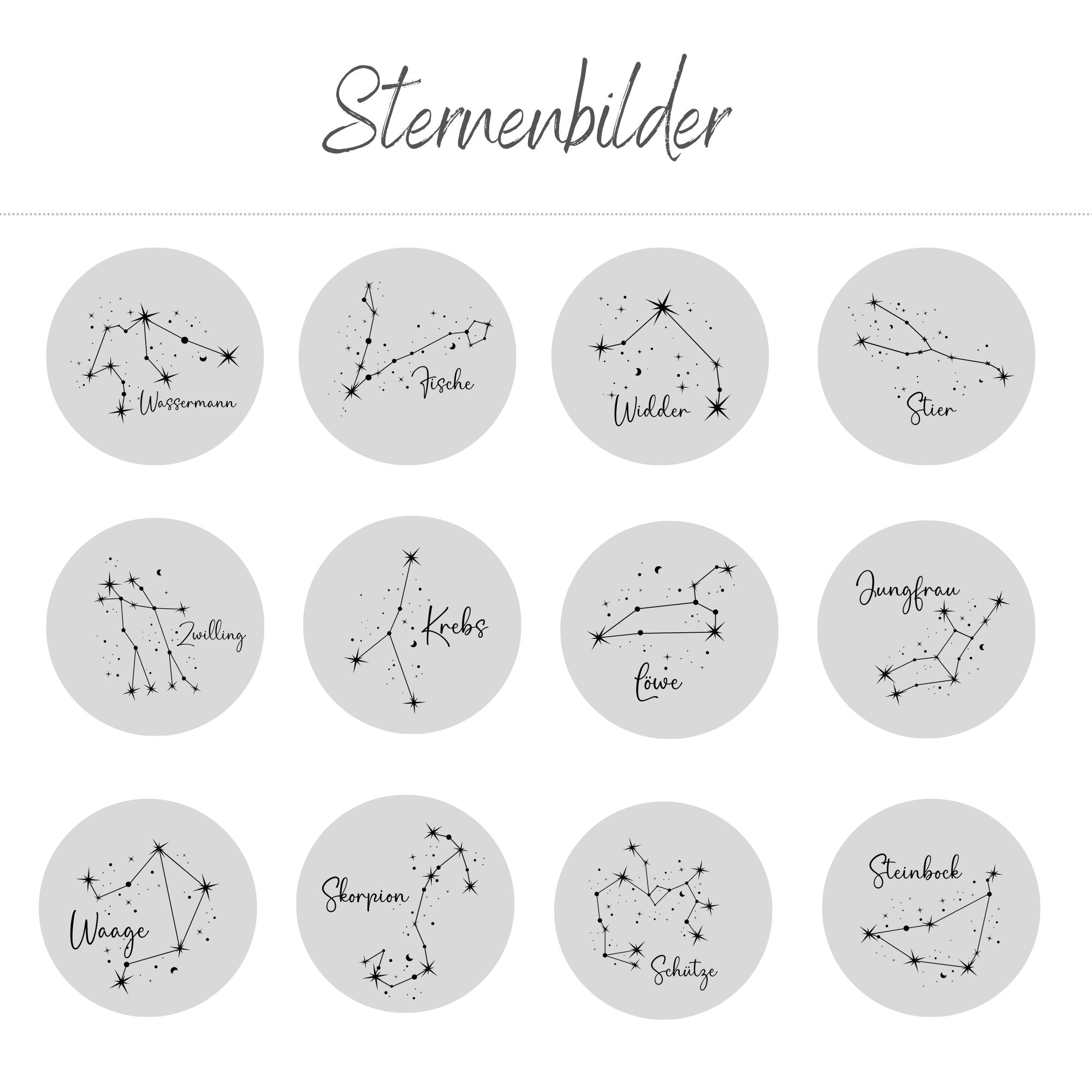 Halskette mit Sternenbild und Geburtsstein