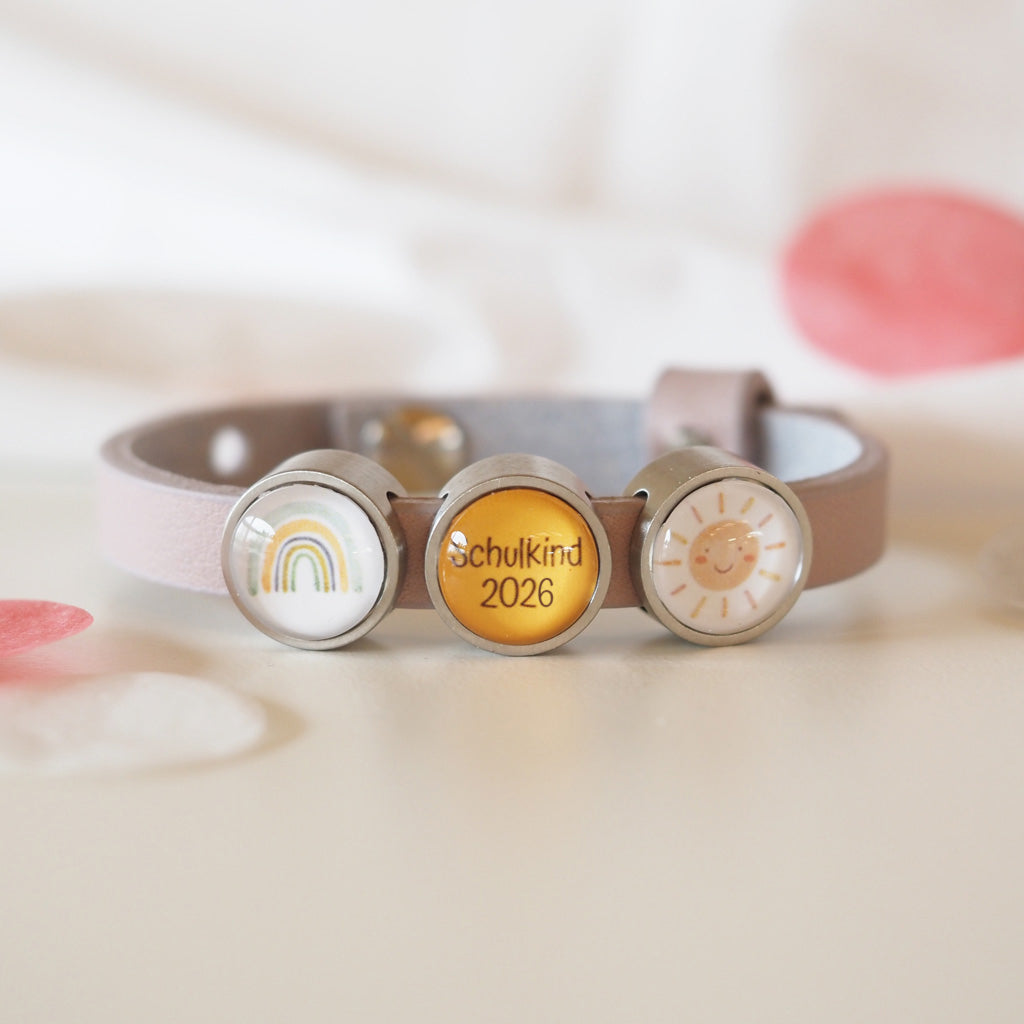 Schulkind Lederarmband personalisierbar – Einzigartiges Geschenk zum Schulstart von myGreta