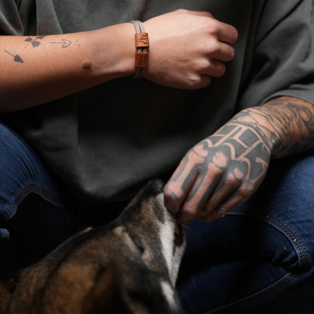 myjori Holz Segeltau Armband Hund & Katze individuelle Gravur